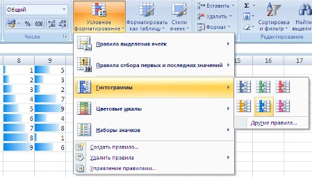 Условное форматирование
